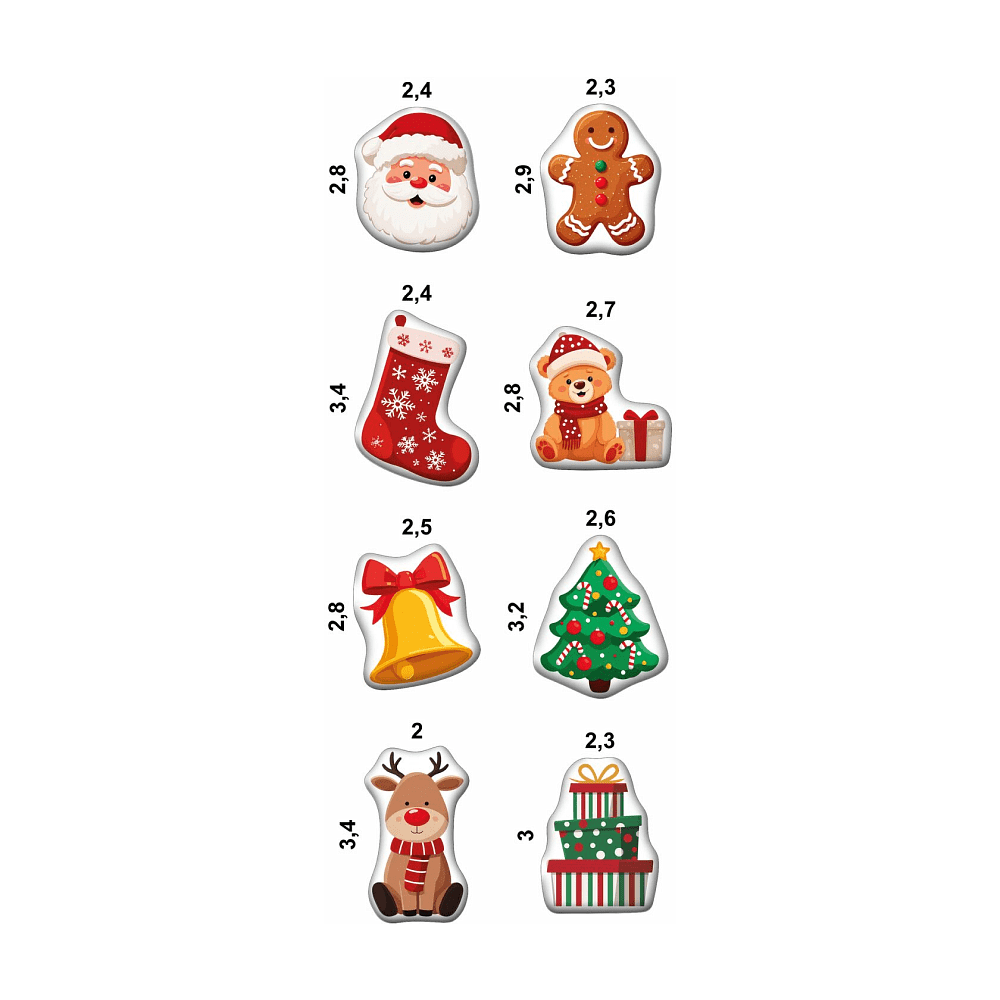 Набор наклеек объемных "Новогодние #3", А6, 1 лист, 8 шт. - 2