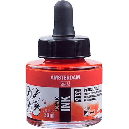 Краски жидкий акрил "Amsterdam", 315 пиррол красный, 30 мл