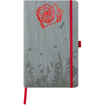 Блокнот "Foresta Rose", А5, 120 листов, линейка, серый, красный