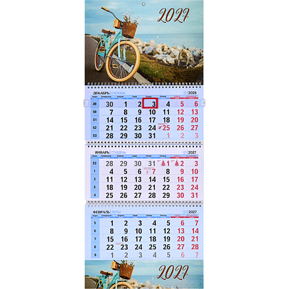 Календарь настенный "Велосипед (№88)" 2027, А4, на 3-х спиралях - 2