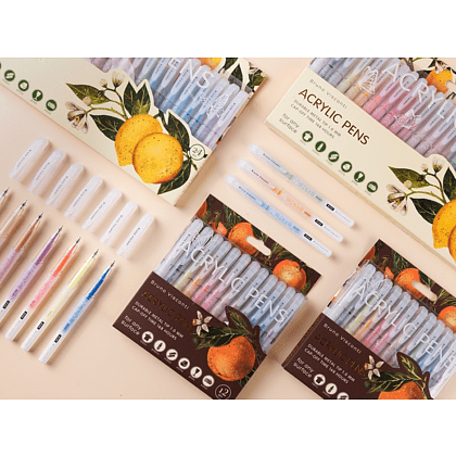 Набор ручек акриловых "Flora. Paradise. Oranges", 1 мм., шариковые, пластик, 12 штук - 5