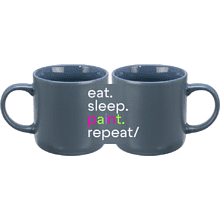 Кружка "Eat. Sleep. Paint. Repeat", фарфор костяной, 410 мл, матовый, антрацит