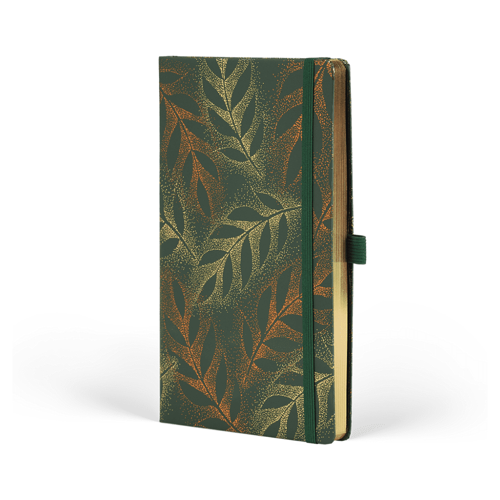 Блокнот "Foliage robinia", А5, 96 листов, линейка, на резинке, зеленый