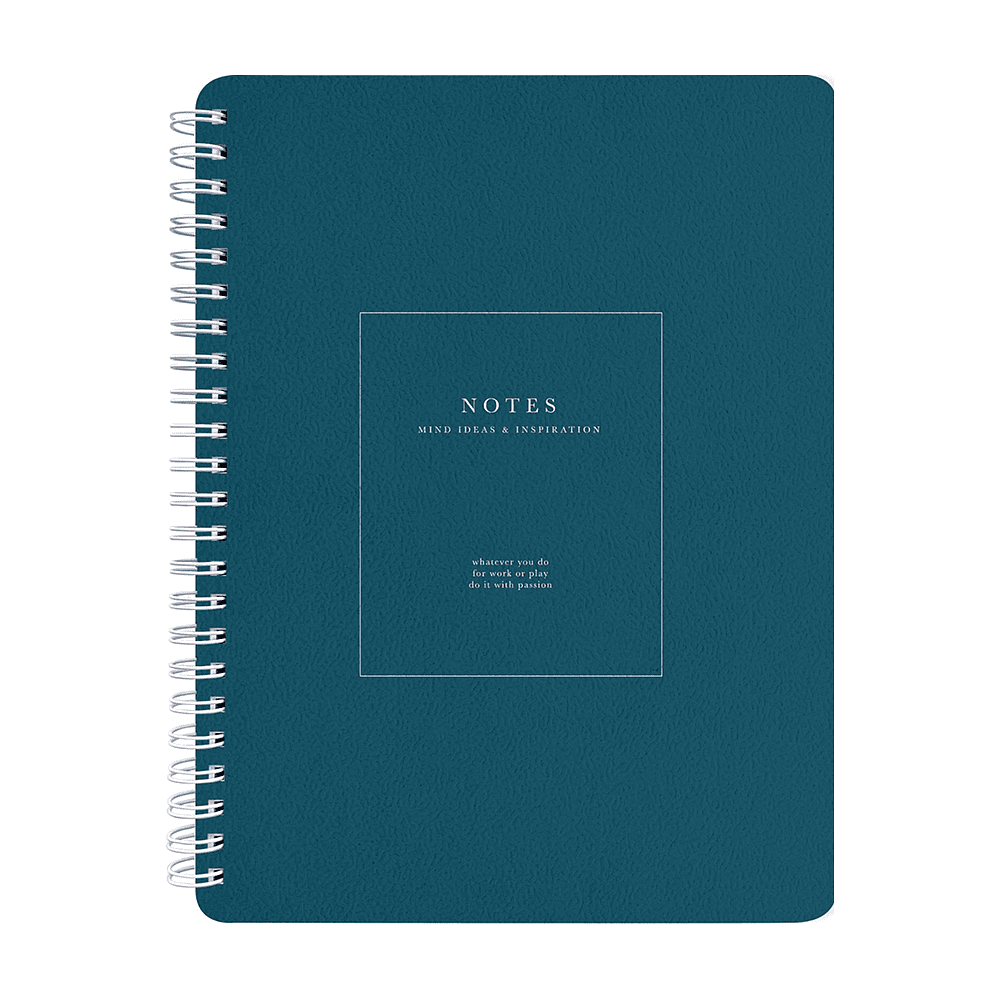 Тетрадь "Notes", A5, 80 листов, точка, спираль сбоку, синий