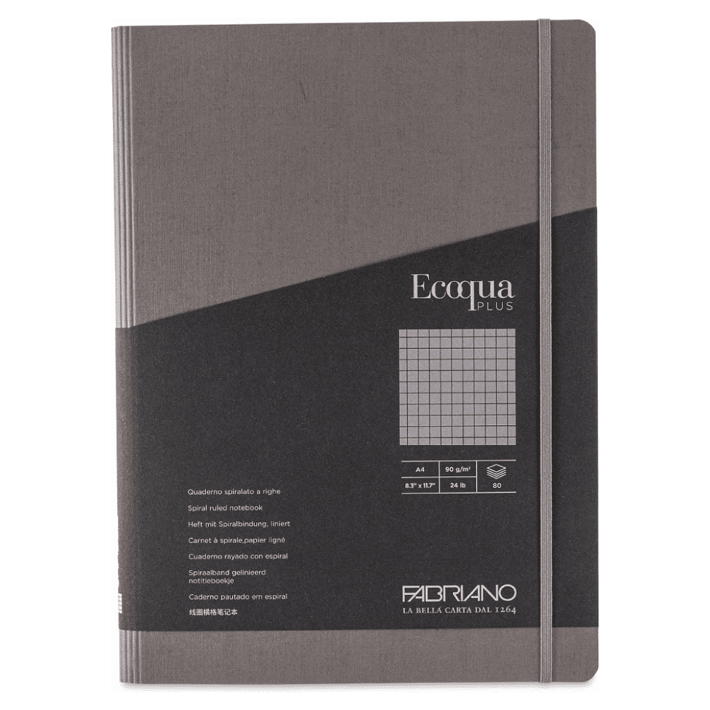 Блокнот "Fabriano. Ecoqua Plus", А4, 80 листов, клетка, антрацит