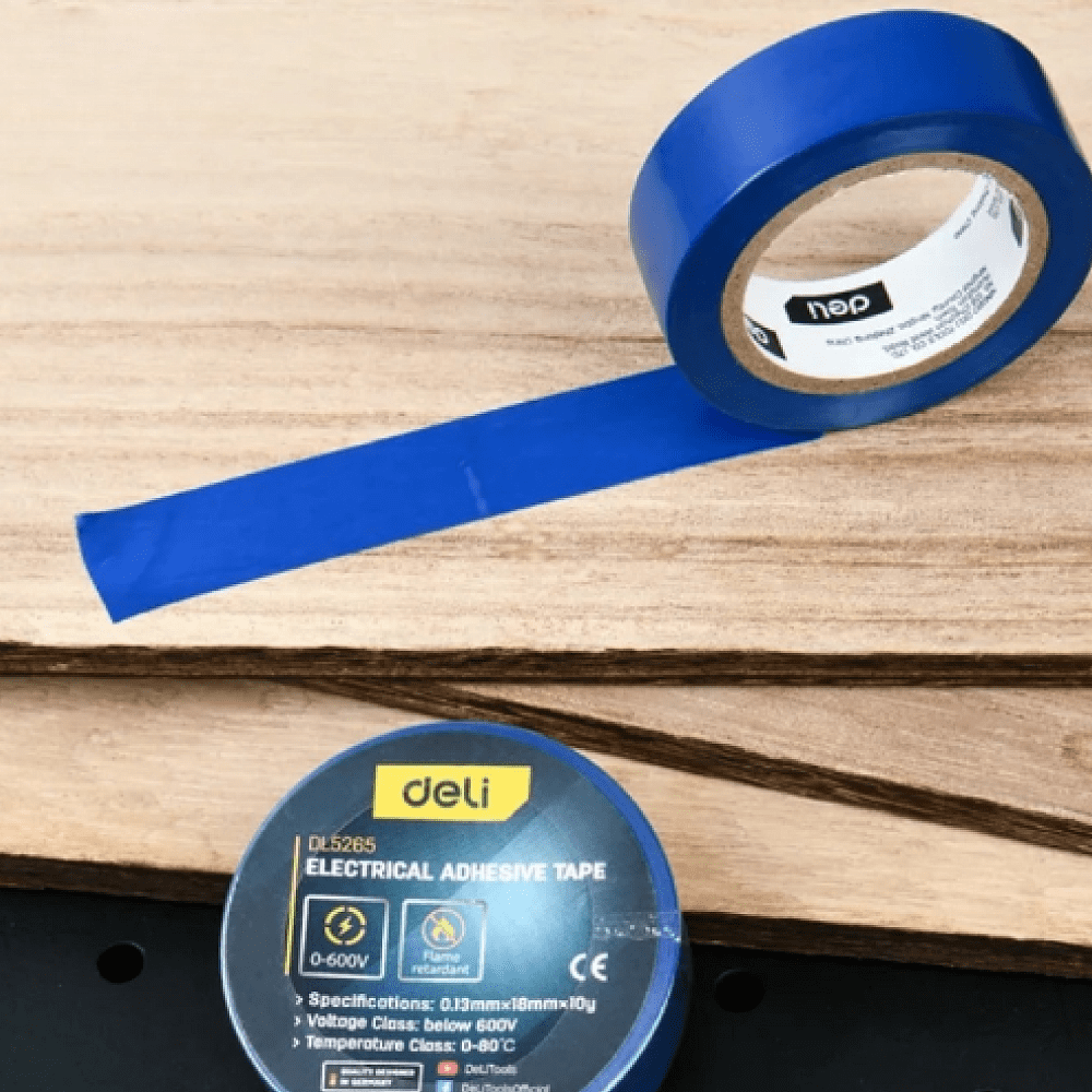 Изолента ПВХ Deli YS EDL5265, 18 мм x 10 м, 130 мкм, синяя - 3 Изолента ПВХ Deli YS EDL5265, 18 мм x 10 м, 130 мкм, синяя - 3