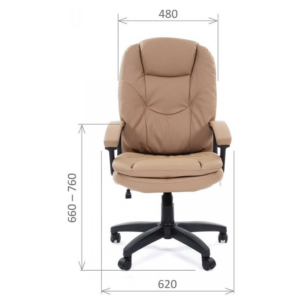 Кресло для руководителя "CHAIRMAN 668 LT", экокожа, пластик, коричневый - 2