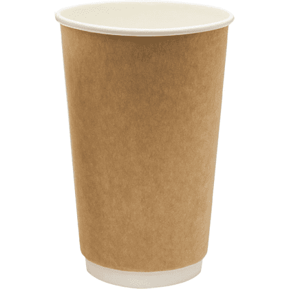 Стакан картонный 400 мл, 18 шт, 2 слоя, крафт ECO