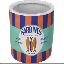 Кашпо "Sardines", фаянс, разноцветный