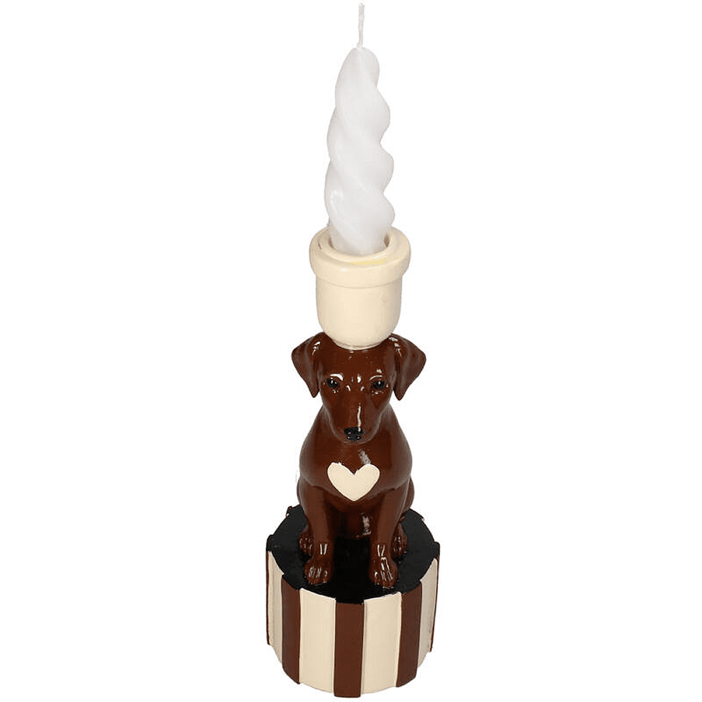 Подсвечник полирезиновый "Dachshund", 7.5х10х21.5 см, коричневый - 3