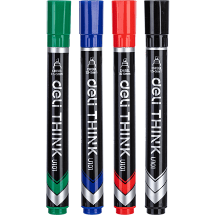 Набор маркеров перманентных "Think", 4 шт, ассорти - 2
