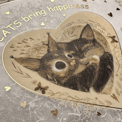Папка конверт на молнии "Котики. Счастье", А4, бежевый - 2