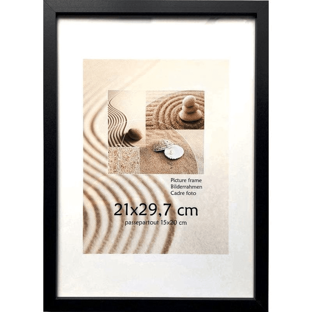 Фоторамка "1213-80309", 21х29.7 см, дерево со стеклом, черный