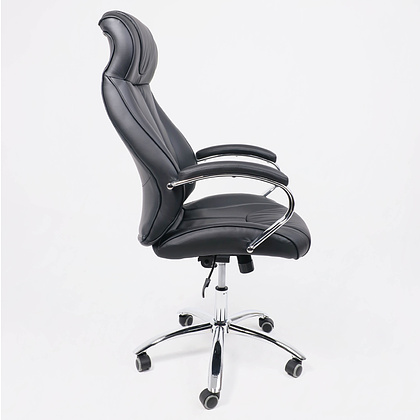 Кресло для руководителя AksHome "Legran", экокожа, хром, черный - 3