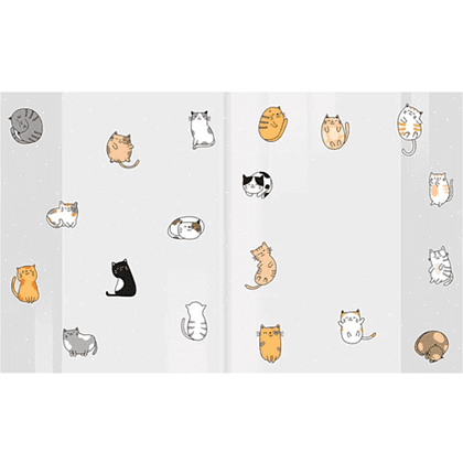 Обложка для тетрадей "CATS", А5, 21х35 см., 10 штук, 110 мкм., прозрачный