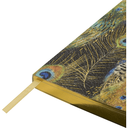 Ежедневник недатированный "Flora. Павлины", А5, 256 страниц, зеленый, синий - 3