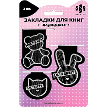 Закладка для книг "Гламур", 44x44 мм, 3 штуки, на магните