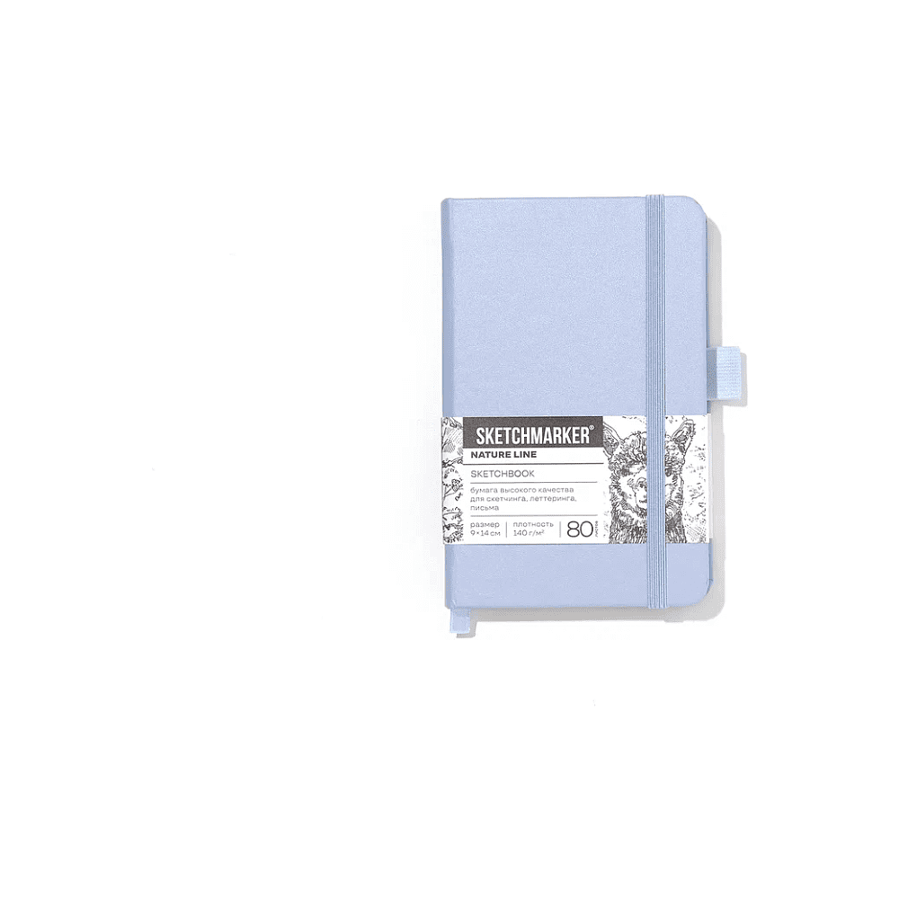Скетчбук "Sketchmarker", 9х14 см, 140 г/м2, 80 листов, пыльный голубой