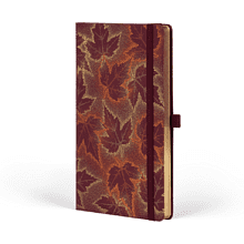 Блокнот "Foliage maple", А5, 96 листов, линейка, на резинке, красный