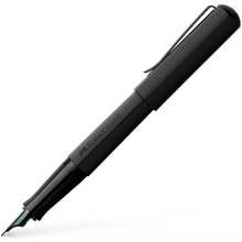 Ручка перьевая "Hexo Black", F, матовый черный, патрон черный