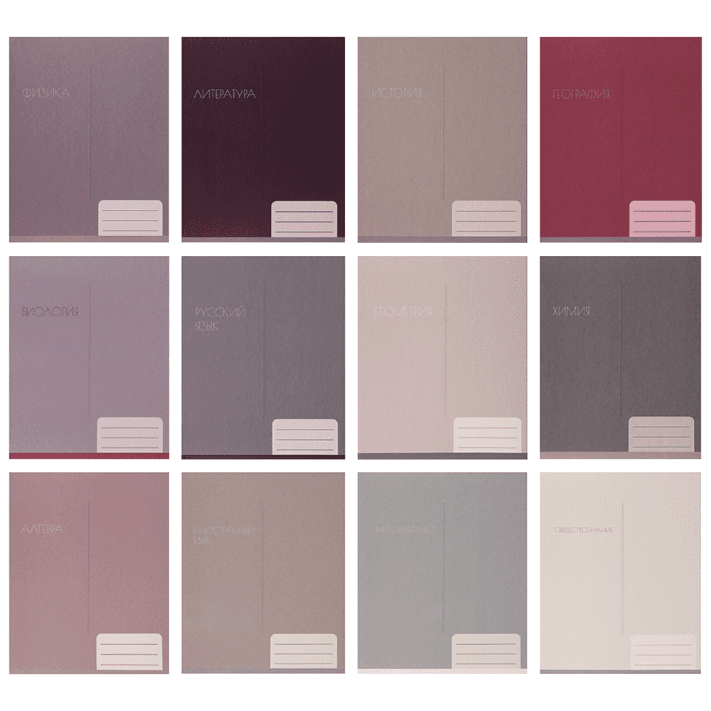 Набор тетрадей предметных "Girl's palette", А5, 48 листов, клетка, линейка, ассорти, 12 школьных предметов - 2