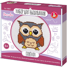 Набор для творчества "Вышивка. Совёнок", с пяльцами