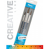 Набор кистей для рисования "Pinax Creative", синтетика, имитация белки, 3 штуки - 2