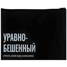 Папка для тетрадей "Уравнобешенный", А5+, молния, черный