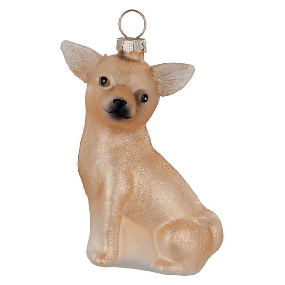 Украшение елочное "Чихуахуа", 8 см, стекло, коричневый