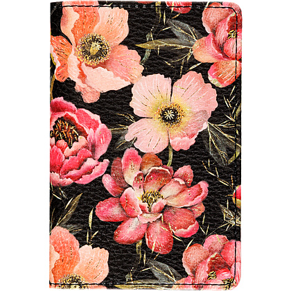 Обложка для паспорта "Flora. Pink Blossom", кожзам, розовый