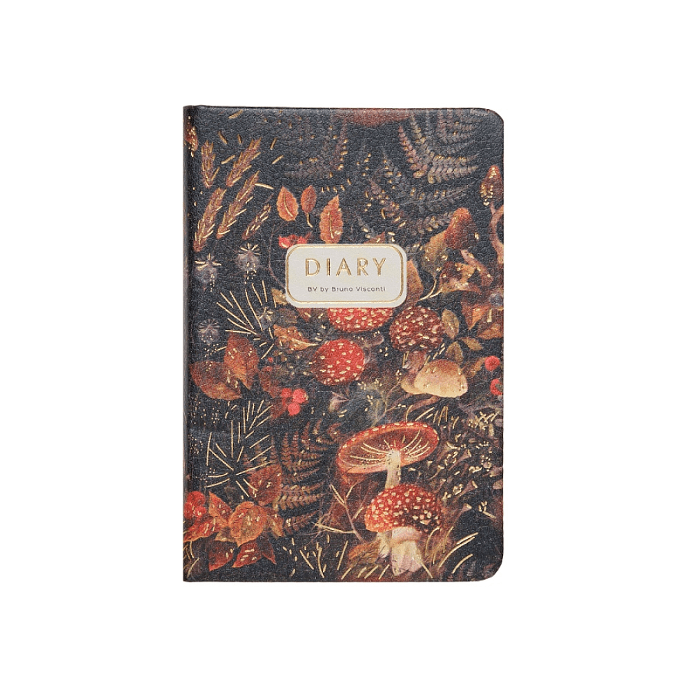 Ежедневник недатированный "Flora. Forest Fairy Tale", А7, 416 страниц, черный, красный