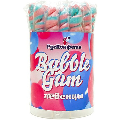 Карамель леденцовая "Bubble Gum", на палочке, со вкусом бабл гам, 25 шт x 20 гр