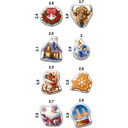 Набор наклеек объемных "Новогодние праздники", А6, 1 лист, 8 шт. - 2