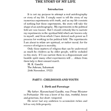 Книга на английском языке "The Story of My Life", Махатма Ганди