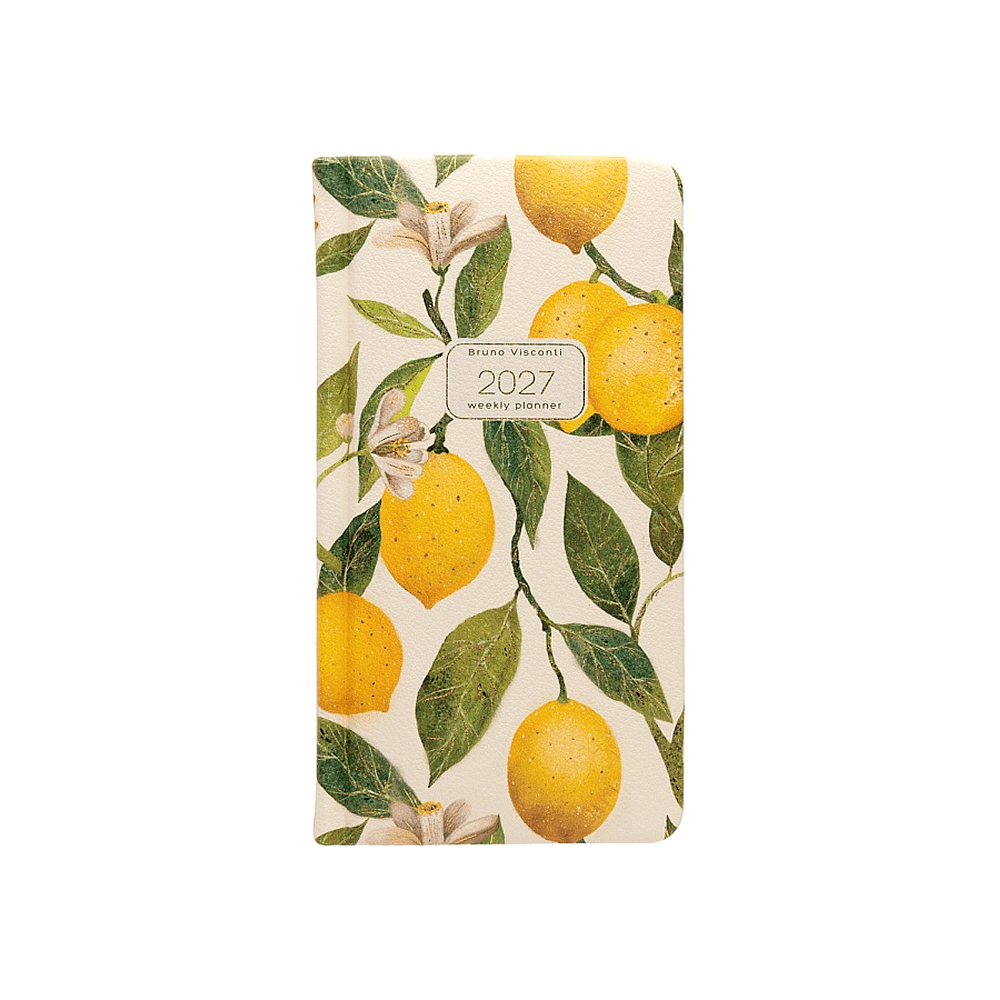 Еженедельник датированный "Flora. Paradise. Lemons" на 2027 год, A6, 128 страницы, линейка, желтый - 2