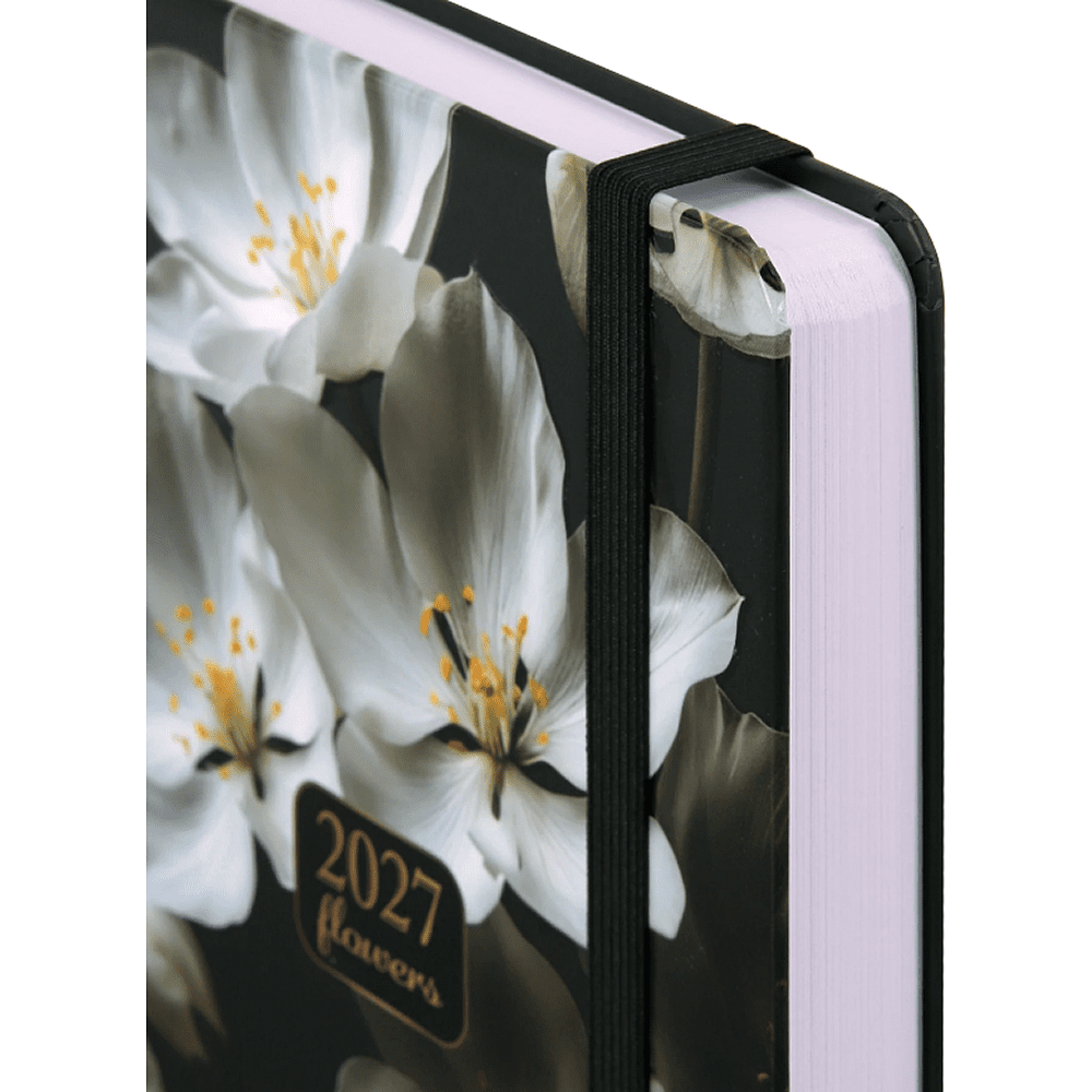 Ежедневник датированный "Flowers" на 2027, А5, 320 страницы, линейка, черный - 2