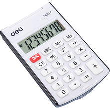 Калькулятор карманный Deli "Easy 39217", 8-ми разрядный, пластик, белый, черный