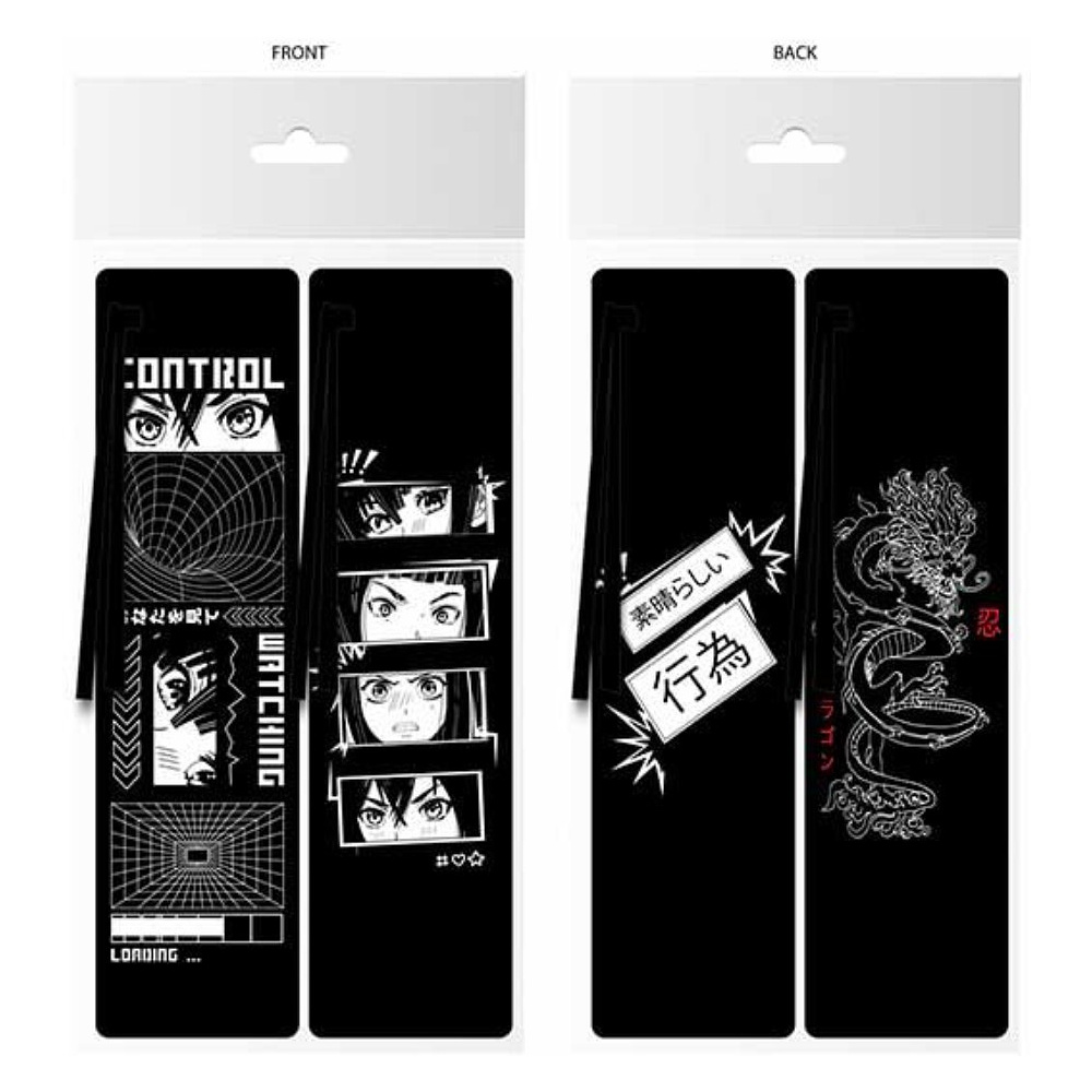 Закладка для книг "Anime Style", 170 мм, c лентой, черный, 4 шт