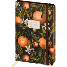 Еженедельник недатированный "Flora. Paradise. Oranges", А5, 144 страниц, линованный, оранжевый, зеленый