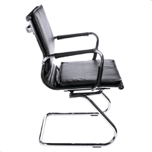 Кресло на полозьях "Бюрократ Ch-993-Low-V", экокожа, черный, металл хром