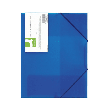 Папка на резинках "Q-Connect", A4, 15 мм, пластик, синий