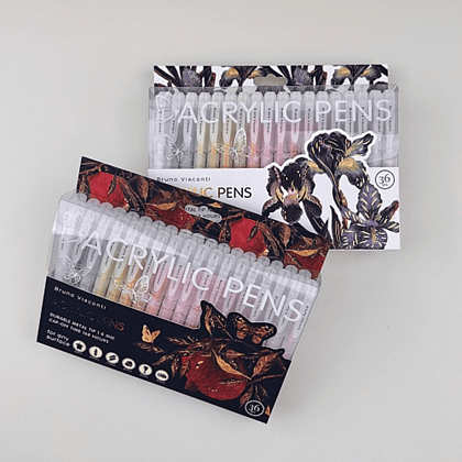 Набор ручек акриловых "Flora. Гранат", 1 мм., шариковые, пластиковые, 36 штук - 5