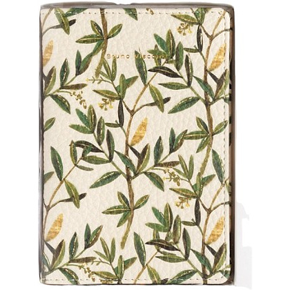 Обложка для паспорта "Flora. Олива", кожзам., белый, зеленый