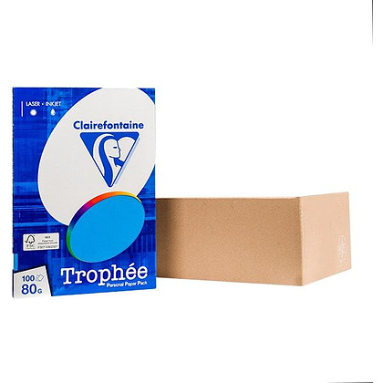 Бумага цветная "Trophée", А4, 100 листов, 80 г/м2, ярко-синий - 2