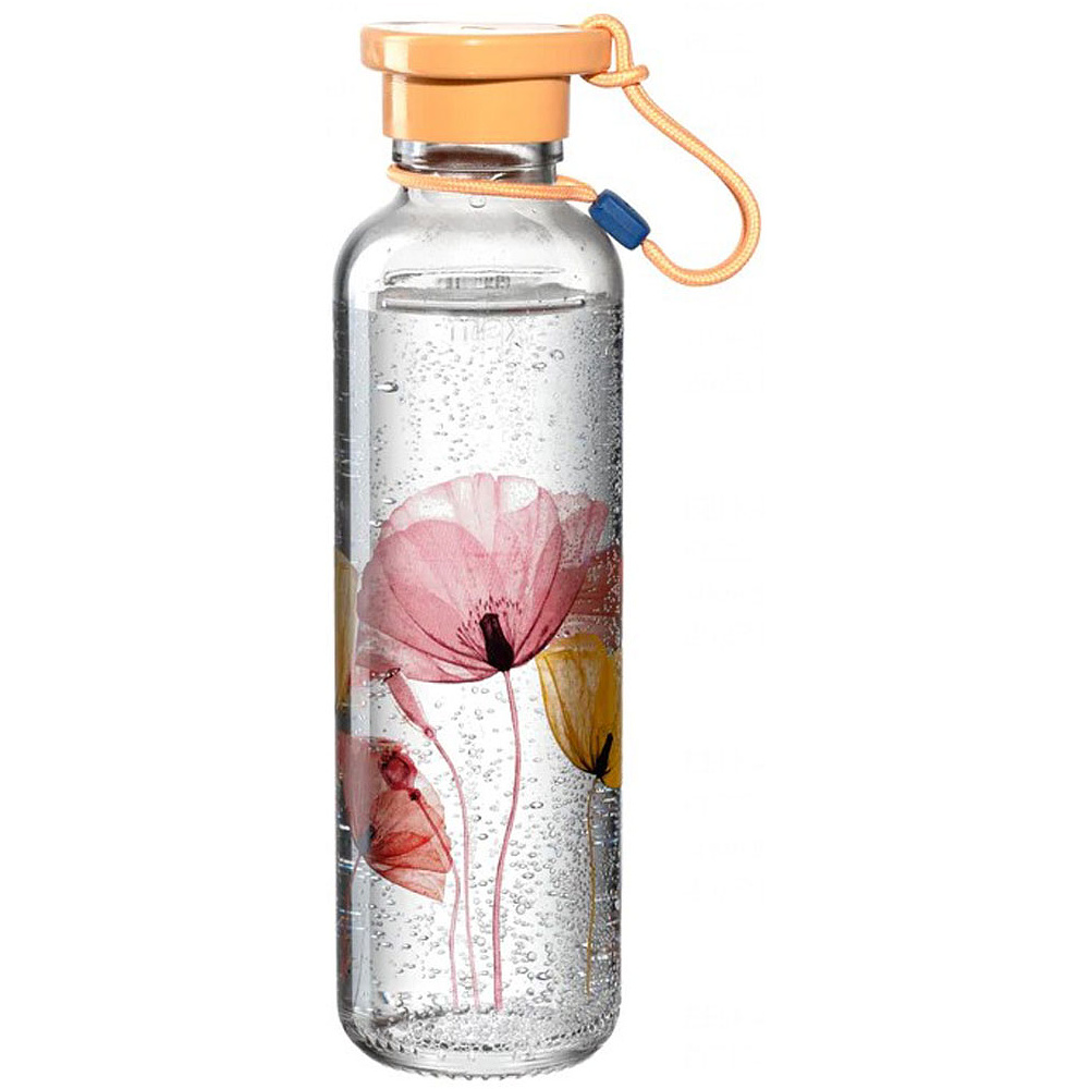 Бутылка для воды "Apricot Flower", стекло, 500 мл, прозрачный, желтый - 2
