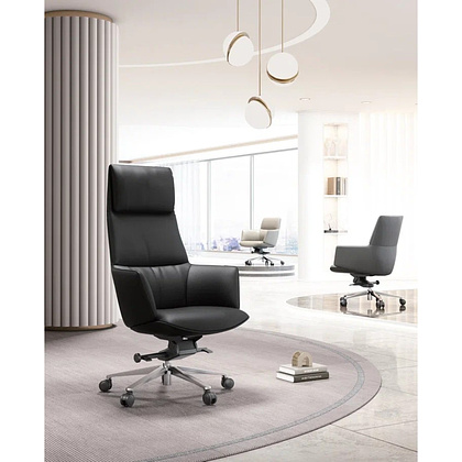 Кресло компьютерное SitZone CH-500B, кожа, алюминий, белый - 6