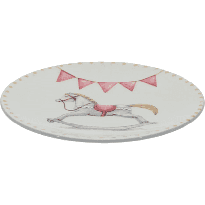 Тарелка керамическая "Лошадка", 20 см, белый, розовый - 2
