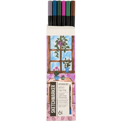 Ручка капиллярная "Sketchmarker Artist fine pen Intense", 6 шт. - 8