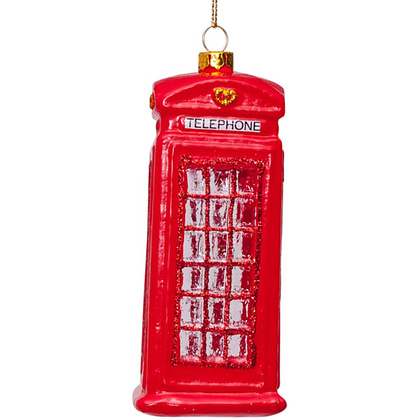 Украшение новогоднее "Телефонная будка", красный