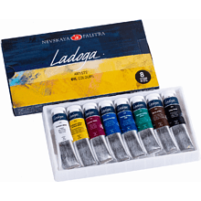 Краски масляные "Ладога", набор 8 цветов, 18 мл.